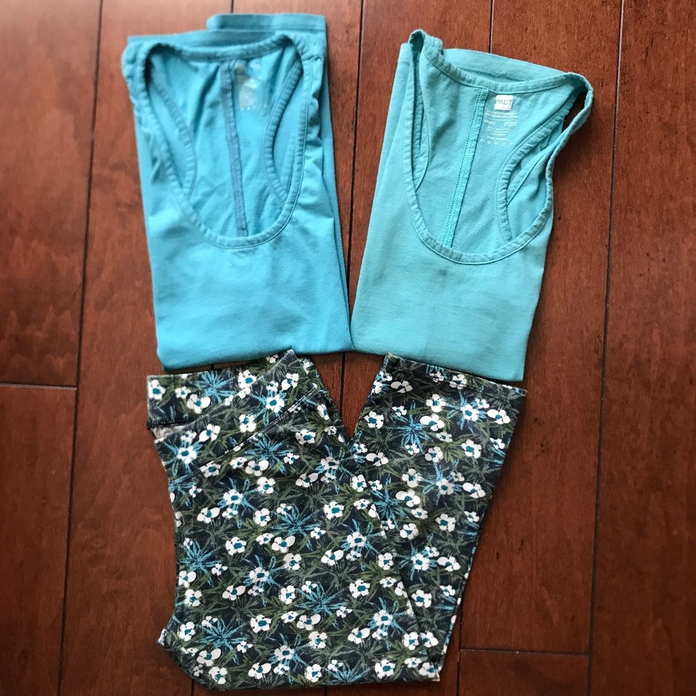 Bundle 2 Pact Tanks and Cropped Leggings